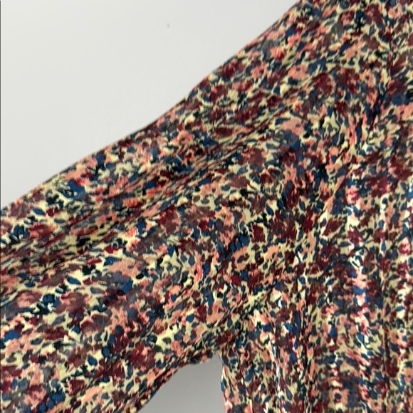 MSCH Copenhagen Kaline Floral Long Sleeve Side Smocked Blouse Size XL - Picture 4 of 10